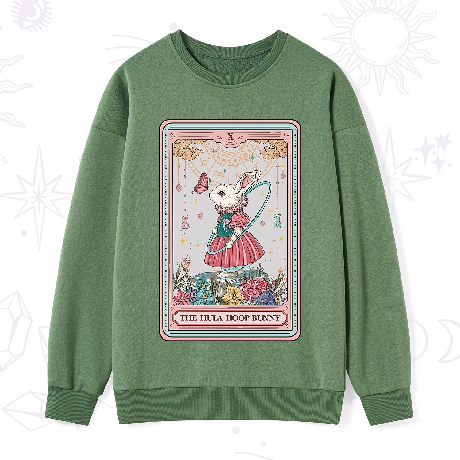 Purplehecate The Hula Hoop Bunny Tarot Sweatshirt