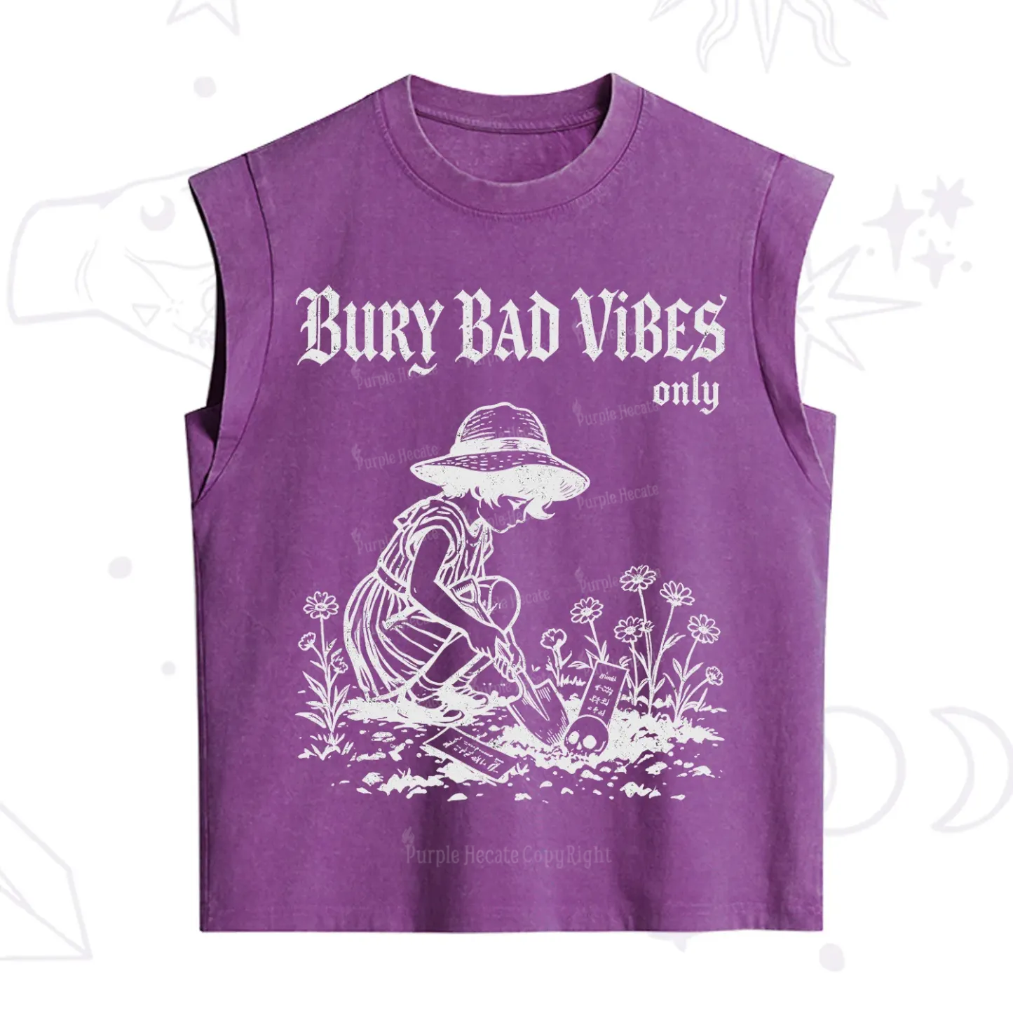 Purplehecate Bury Bad Vibes Only Vintage Washed Tank