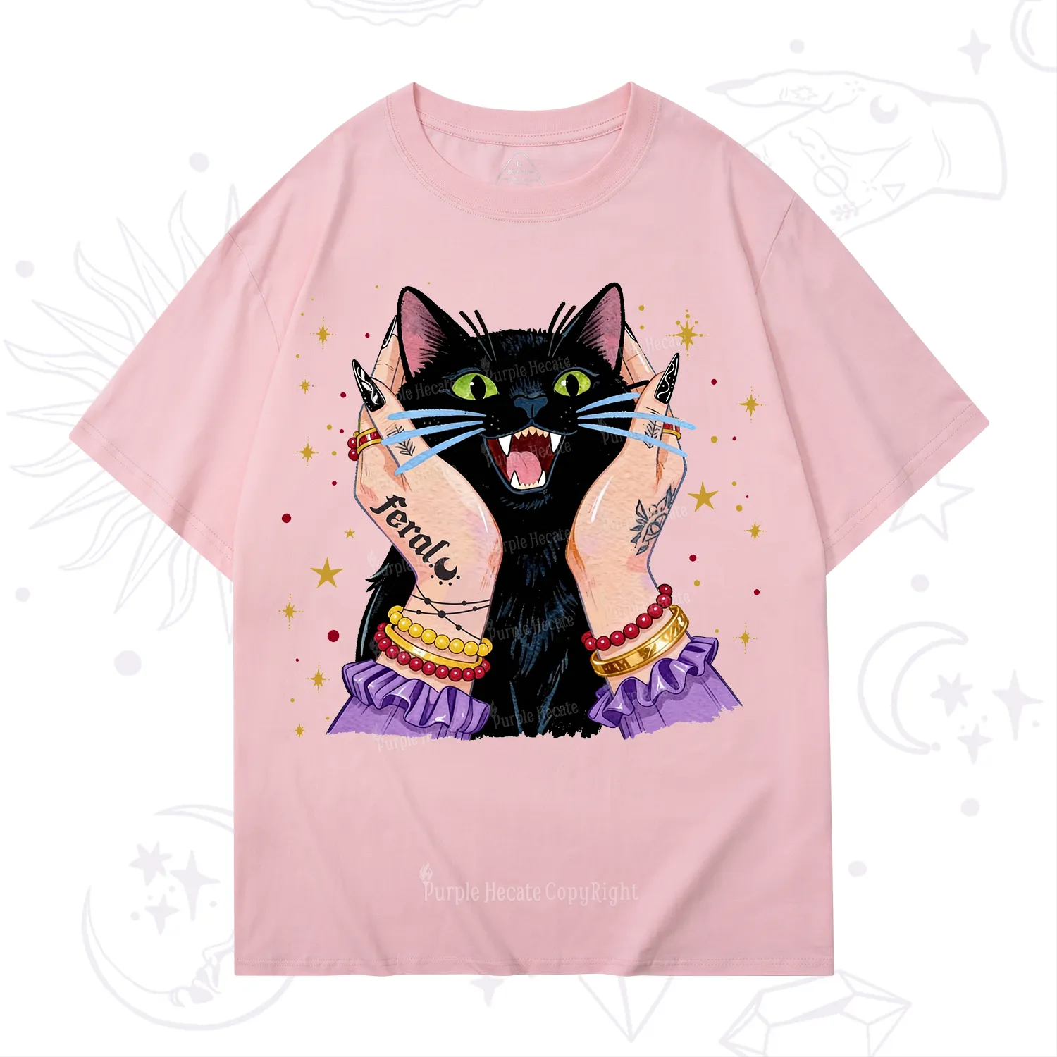 Purplehecate Feral Cat Magic T-Shirt