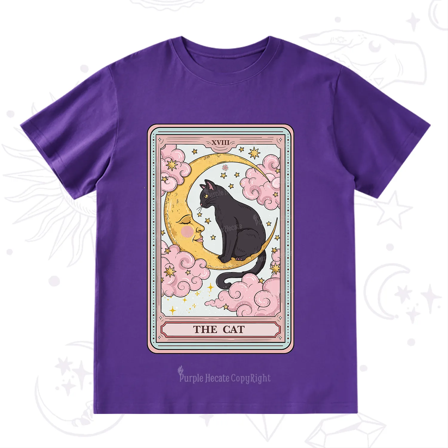 Purplehecate The Cat Tarot Card T-Shirt
