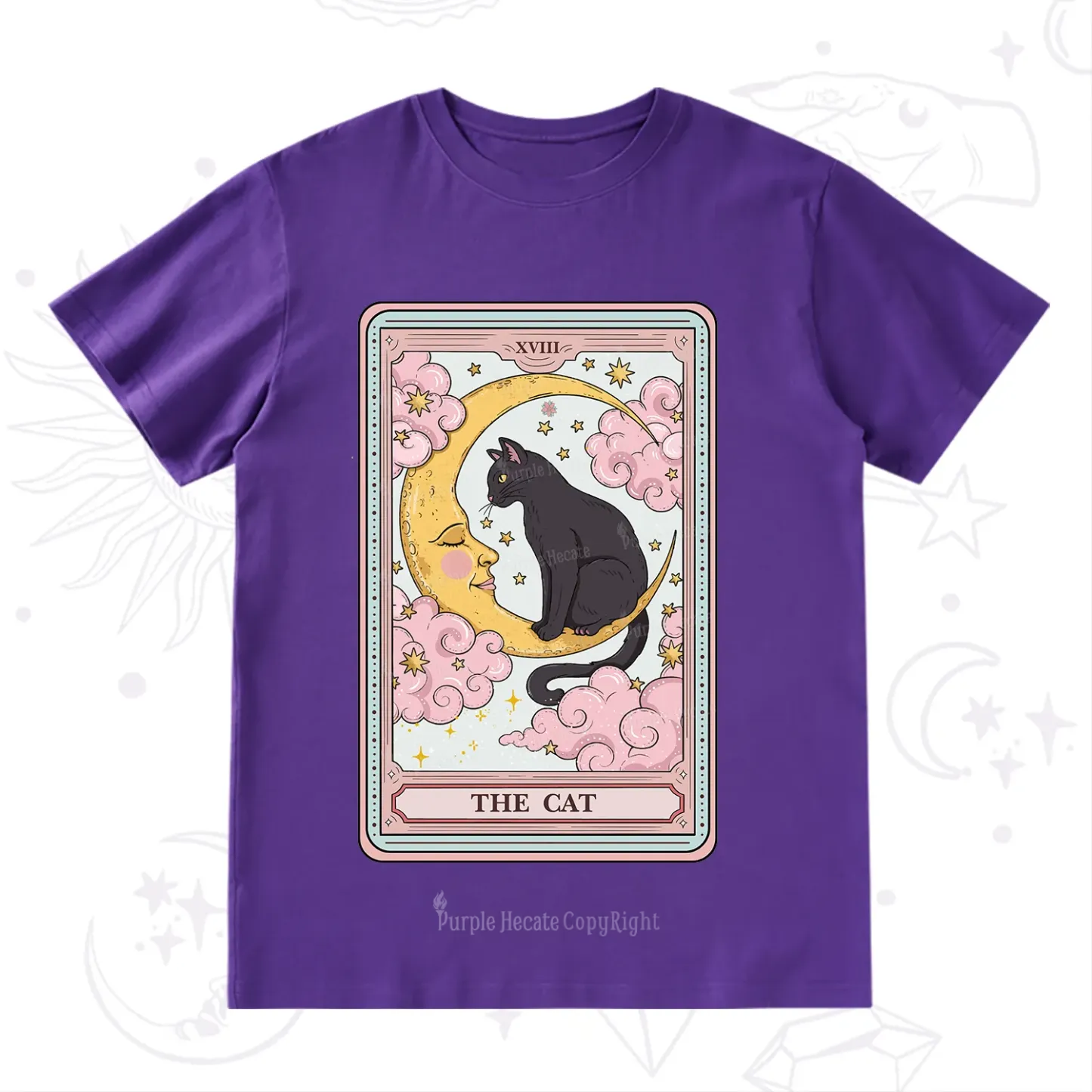 Purplehecate The Cat Tarot Card T-Shirt