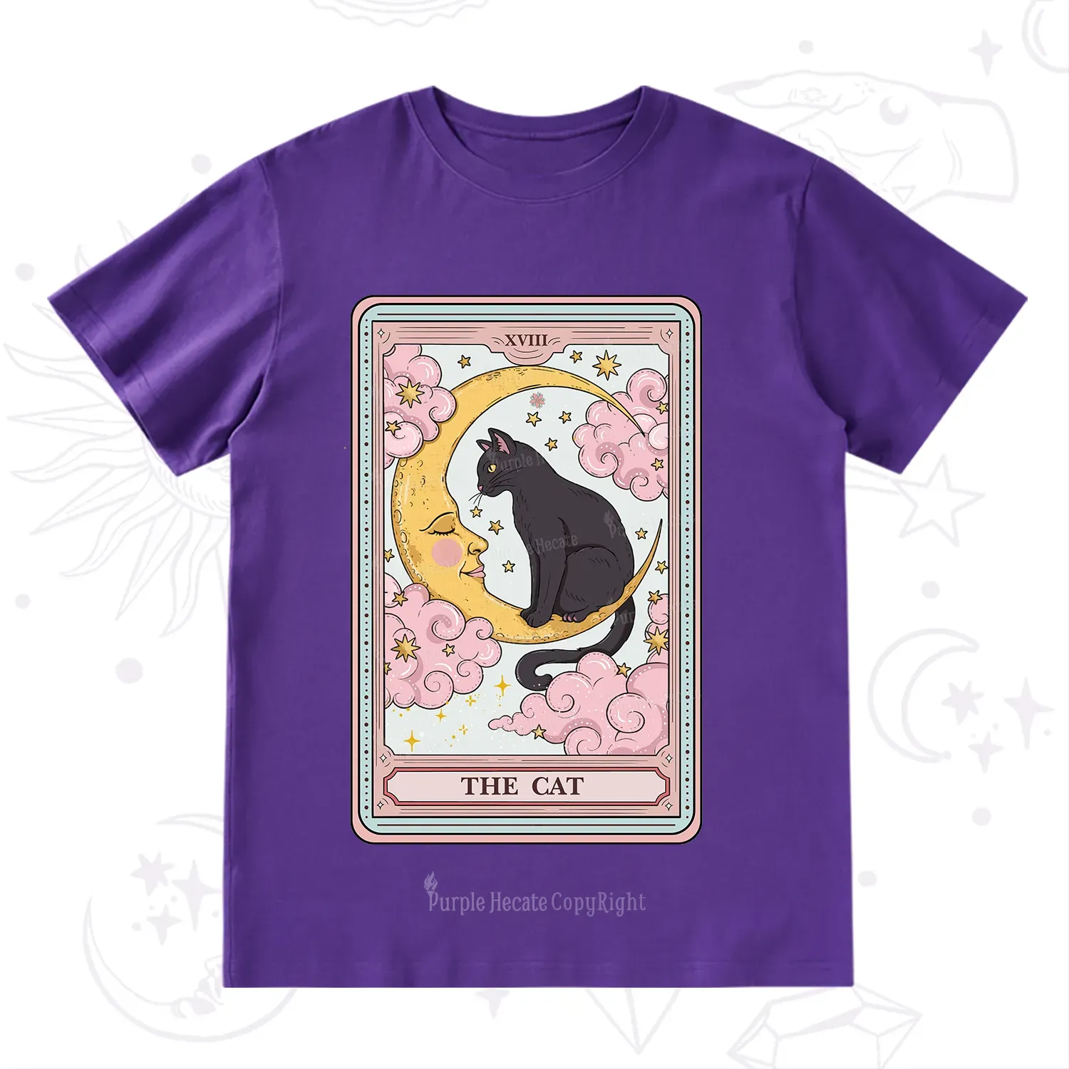 Purplehecate The Cat Tarot Card T-Shirt