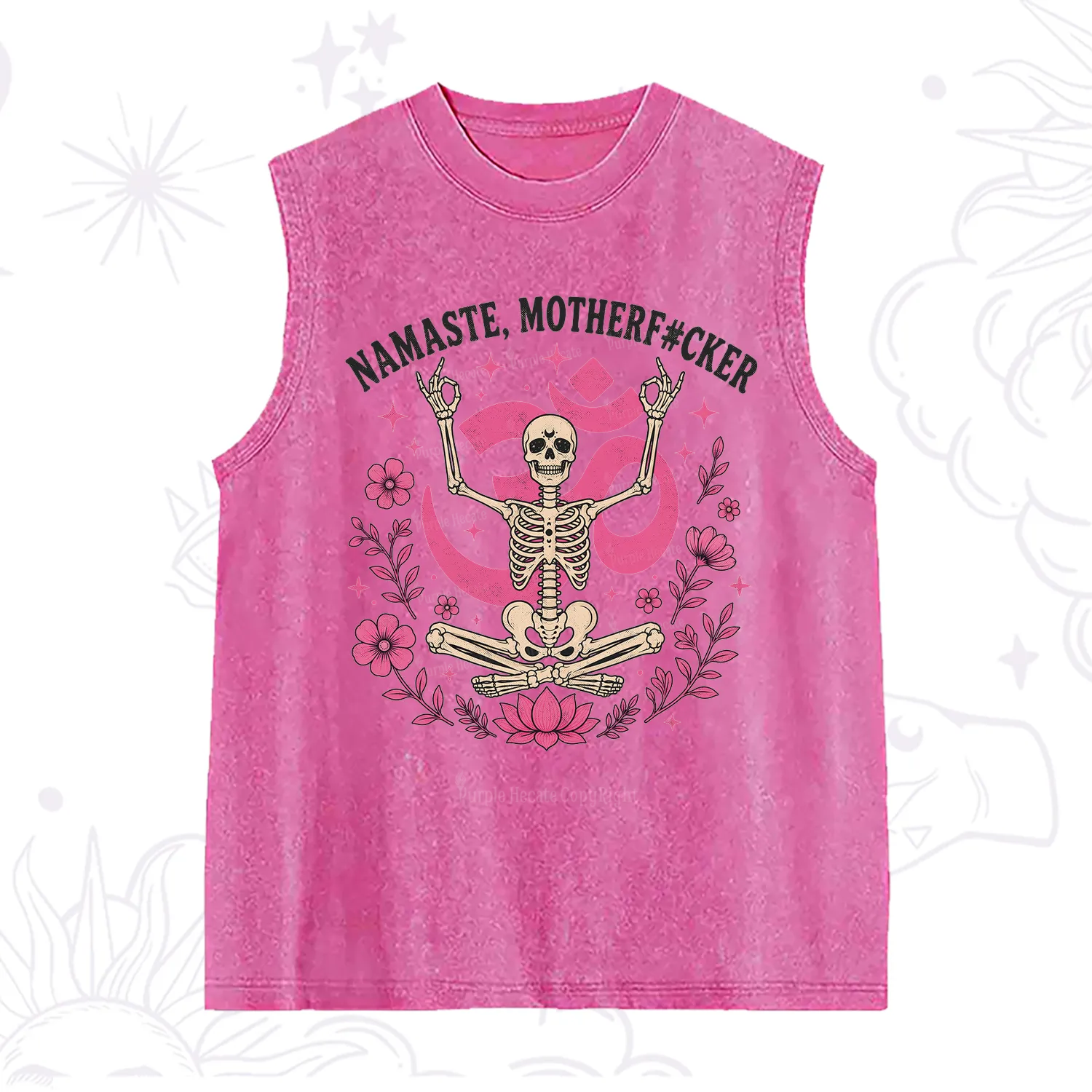 Purplehecate Namaste Motherf*cker Skeleton Washed Tank