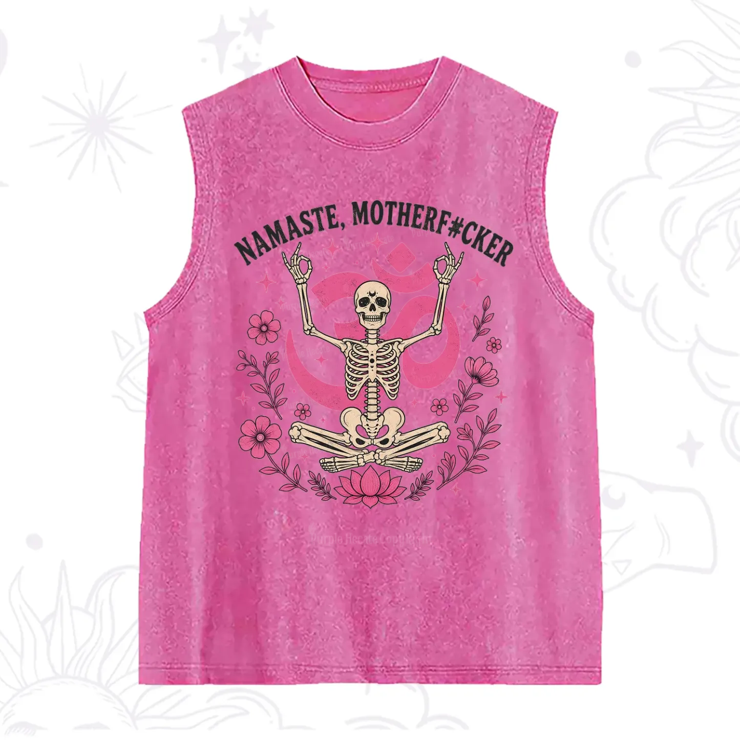 Purplehecate Namaste Motherf*cker Skeleton Washed Tank
