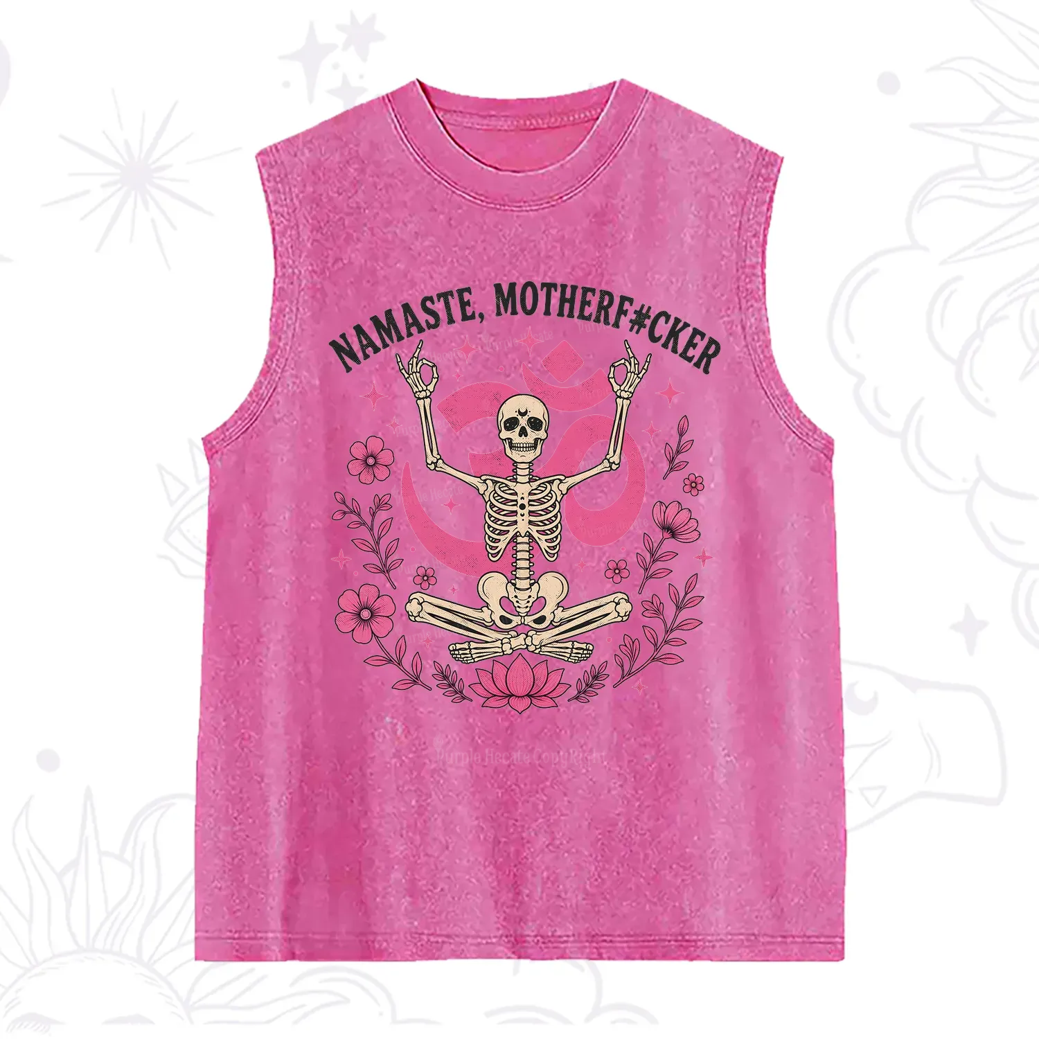 Purplehecate Namaste Motherf*cker Skeleton Washed Tank