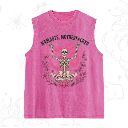 Purplehecate Namaste Motherf*cker Skeleton Washed Tank