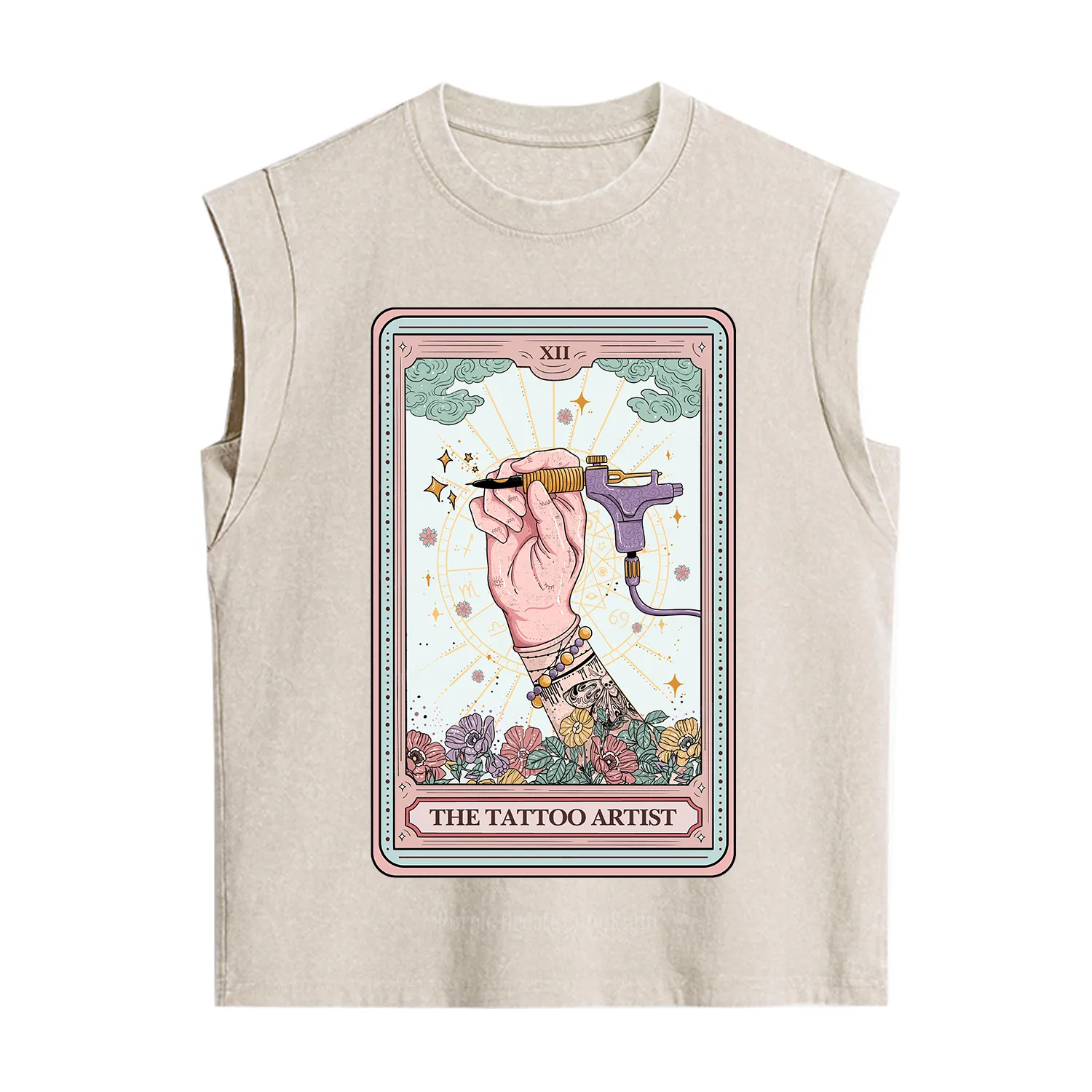 Purplehecate The Tattoo Artist Tarot Card Vintage Washed Tank