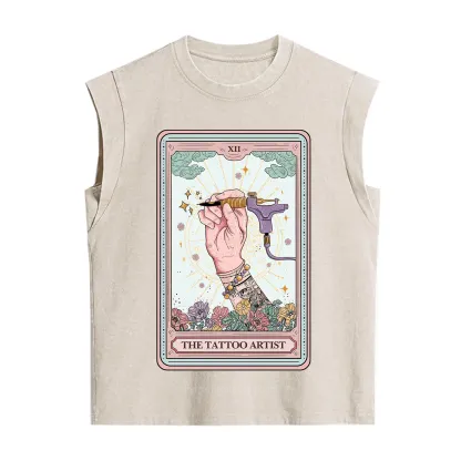 Purplehecate The Tattoo Artist Tarot Card Vintage Washed Tank