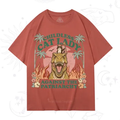 Purplehecate Childless Cat Lady Burn the Patriarchy T-Shirt
