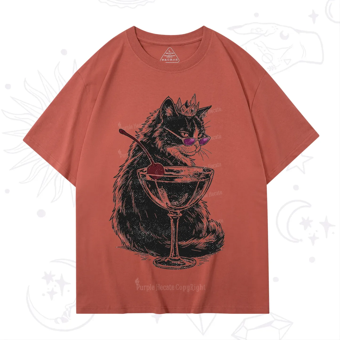 Purplehecate Martini Queen Cat T-Shirt