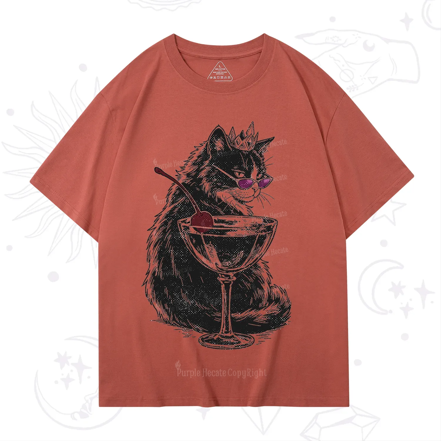 Purplehecate Martini Queen Cat T-Shirt