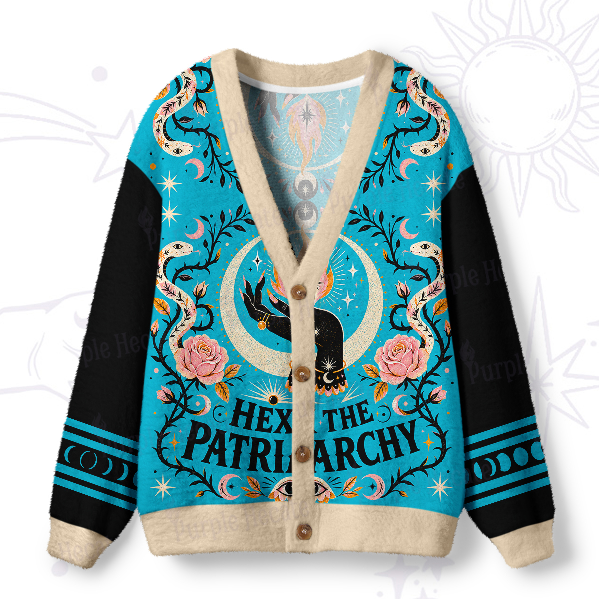 Purplehecate Hex The Patriarchy Ugly Cardigan Sweaters