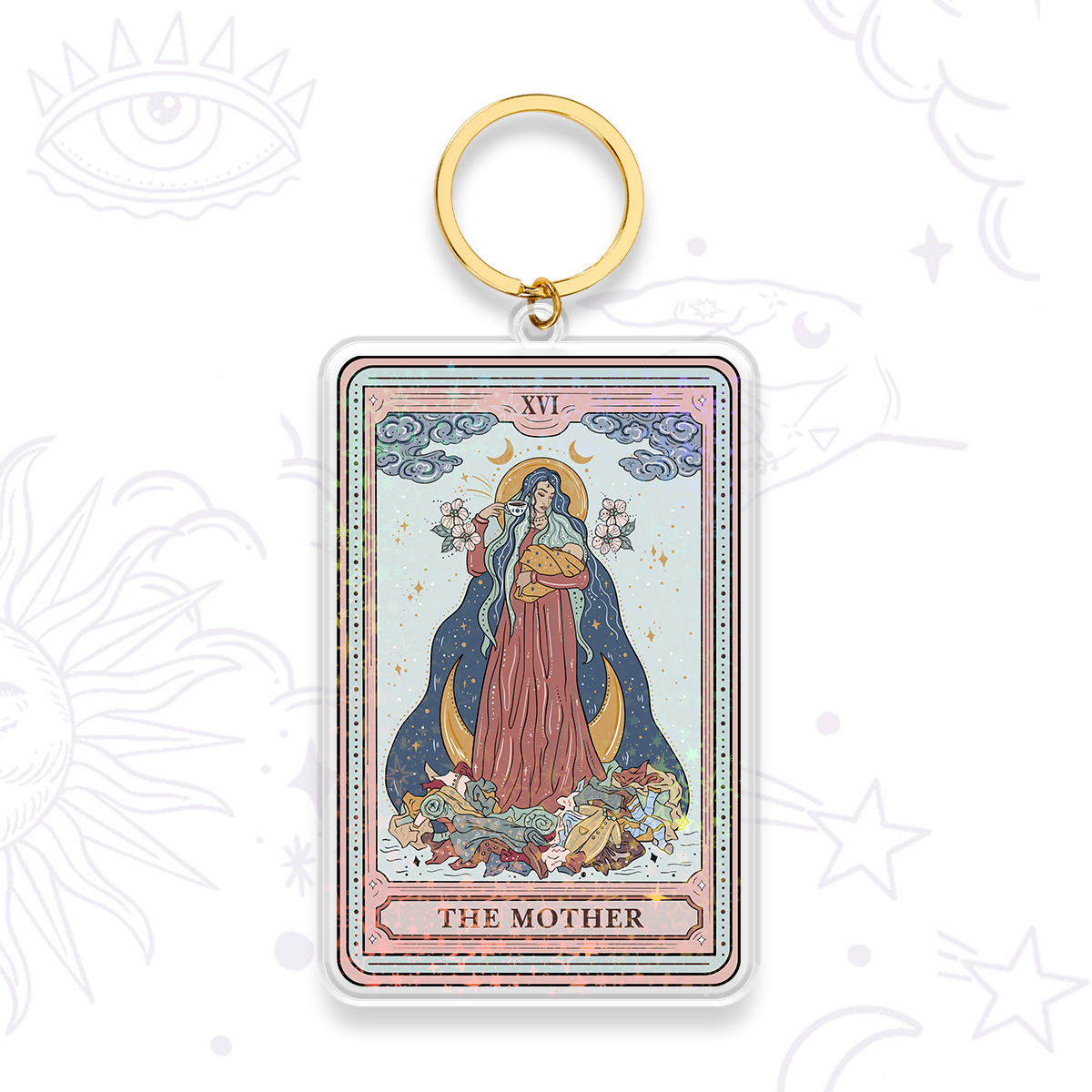 Magic Purplehecate The Mother Tarot Keychain
