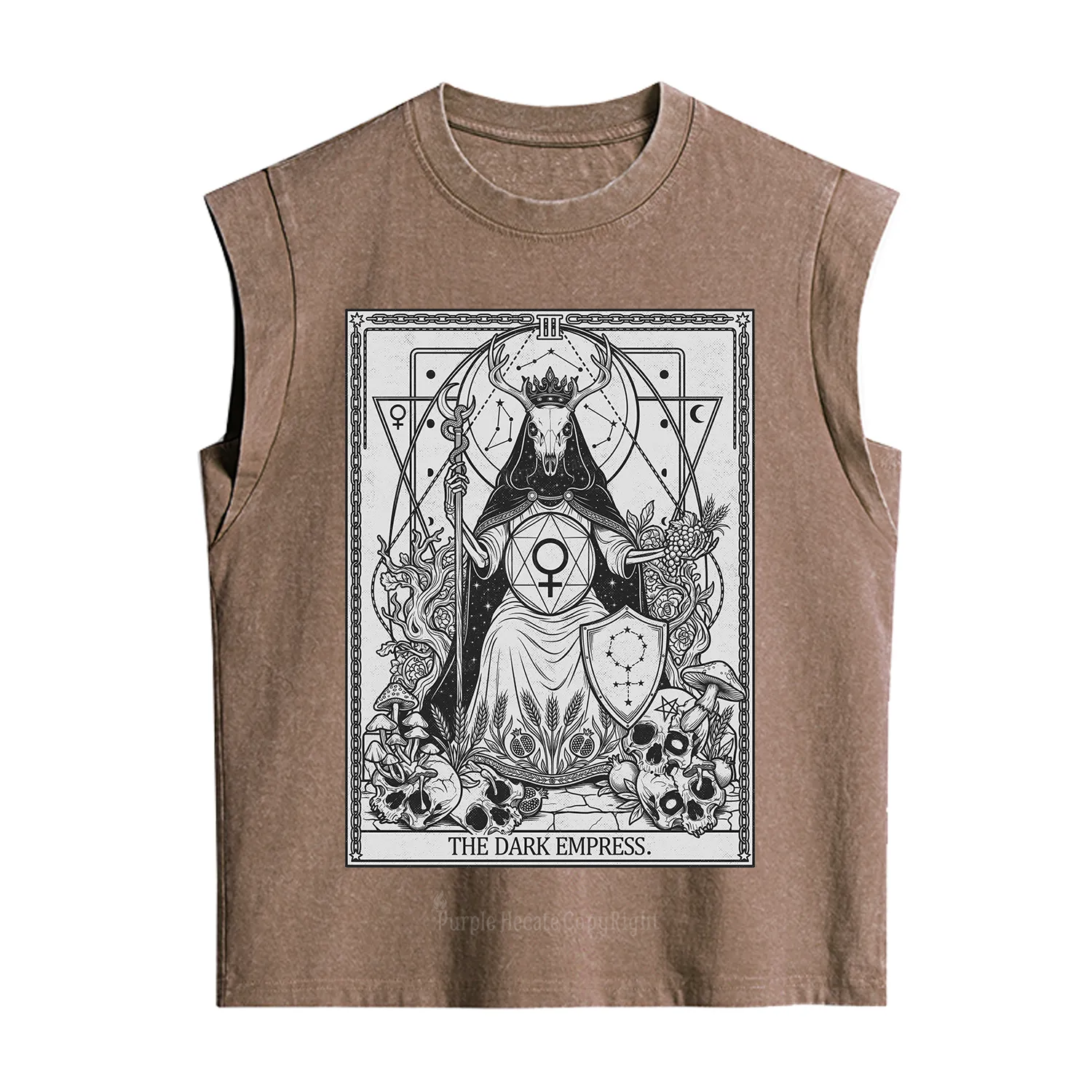 Purplehecate The Dark Empress Tarot Vintage Washed Tank