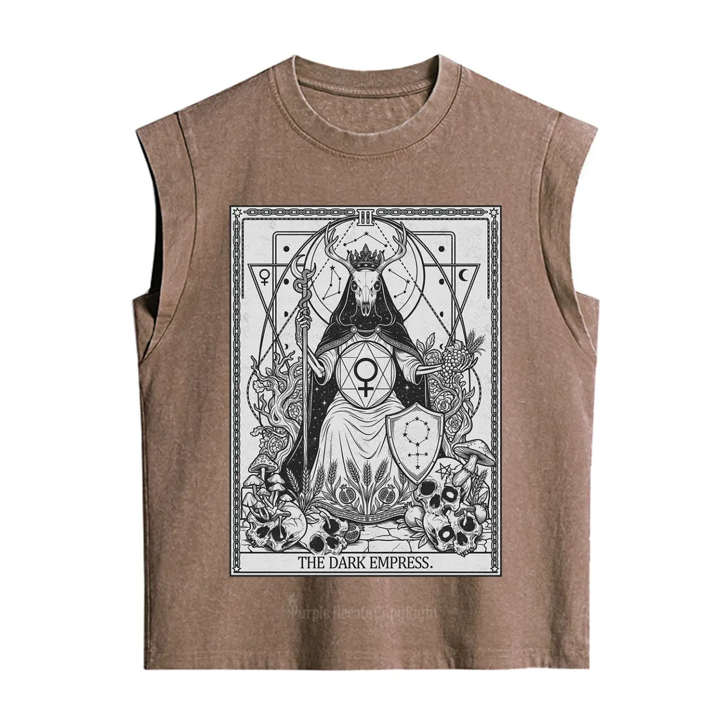 Purplehecate The Dark Empress Tarot Vintage Washed Tank