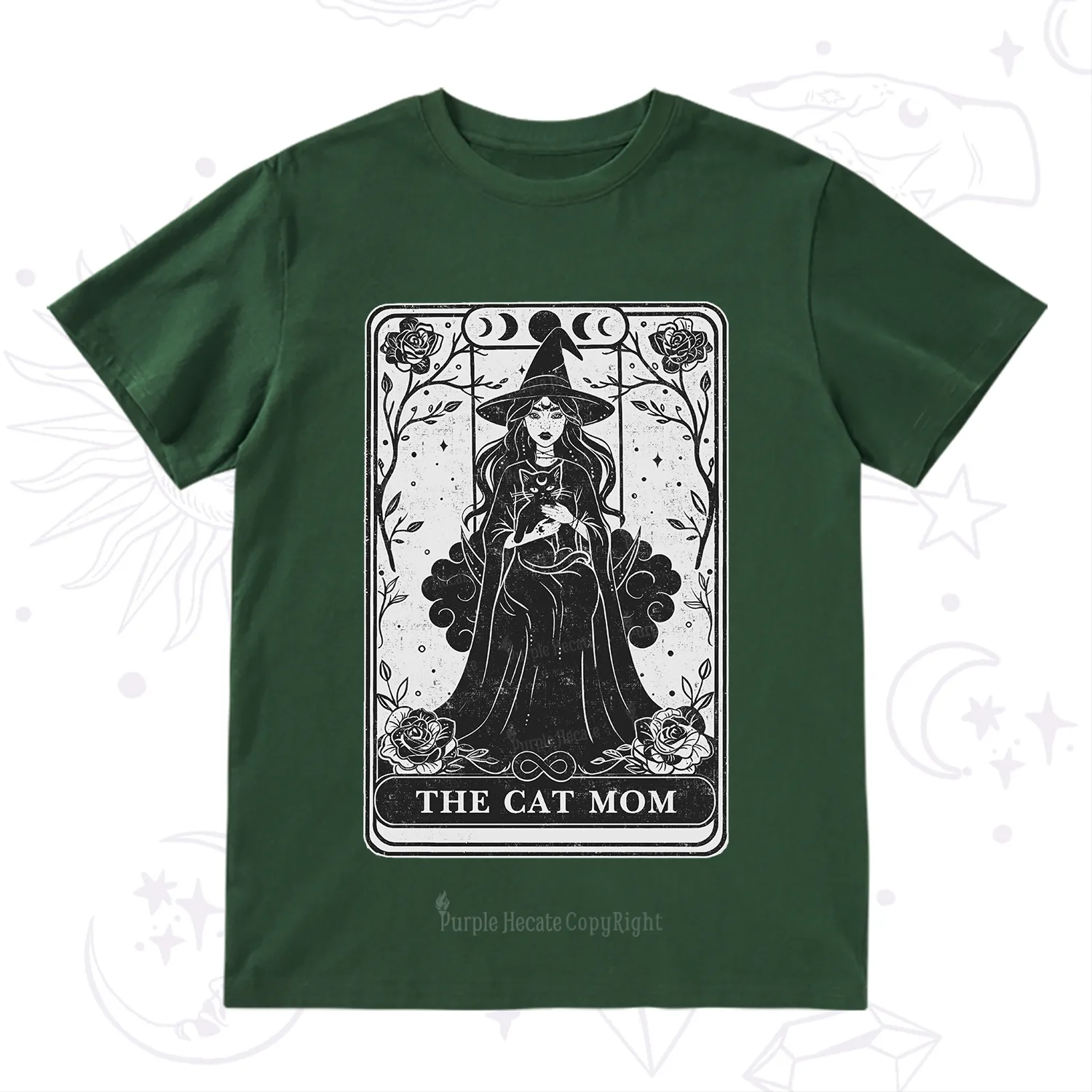 Purplehecate The Witch Cat Mom Tarot T-Shirt