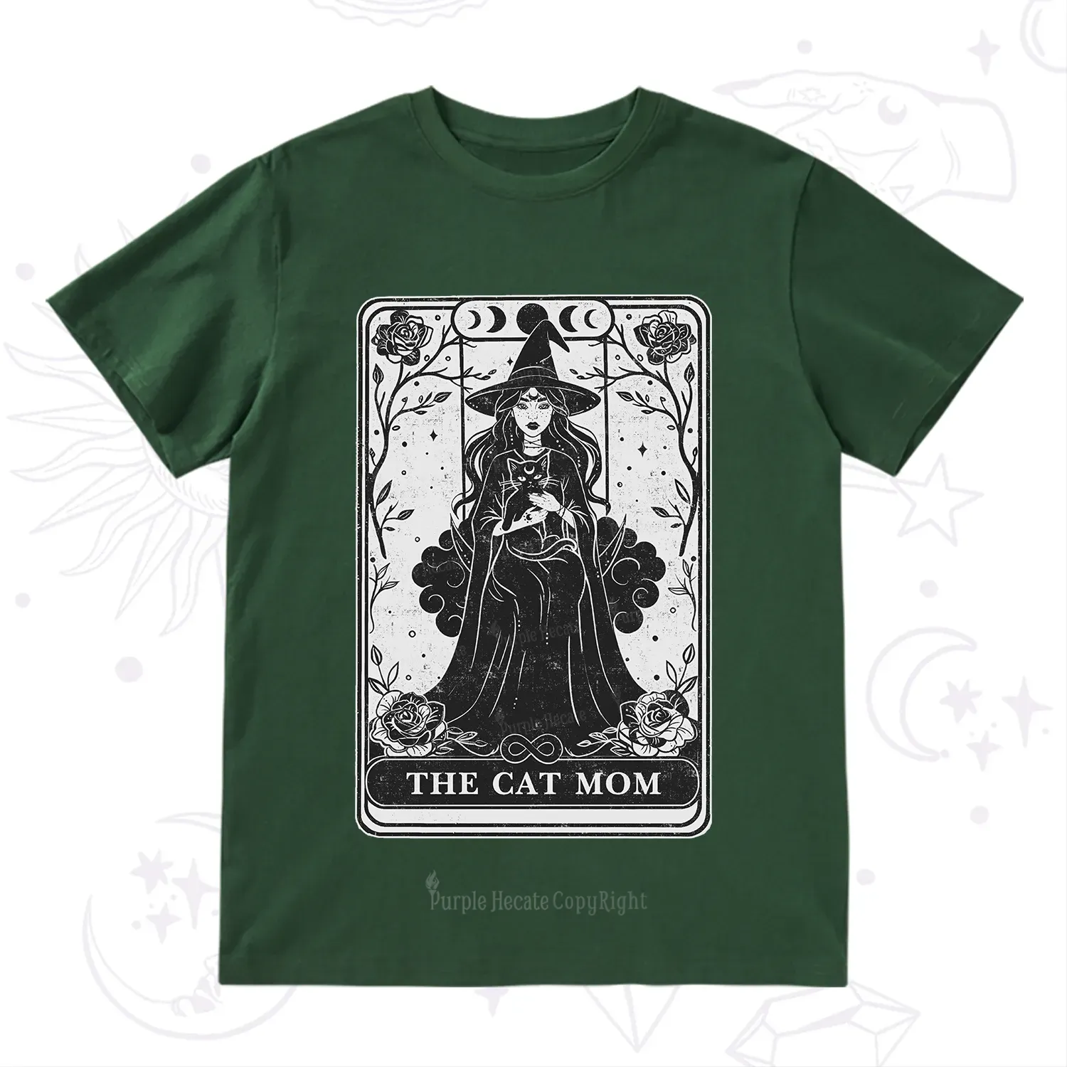 Purplehecate The Witch Cat Mom Tarot T-Shirt