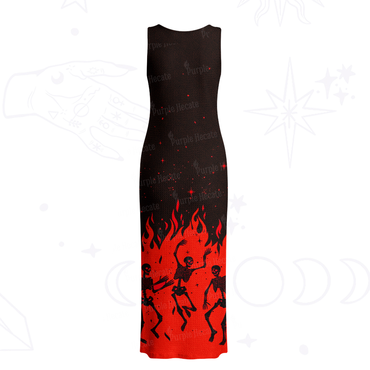 Purplehecate Infernal Revelry Crochet Knit Maxi Dress