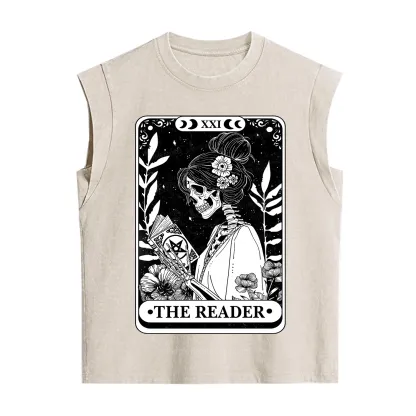 Purplehecate The Reader Skeleton Tarot Vintage Washed Tank