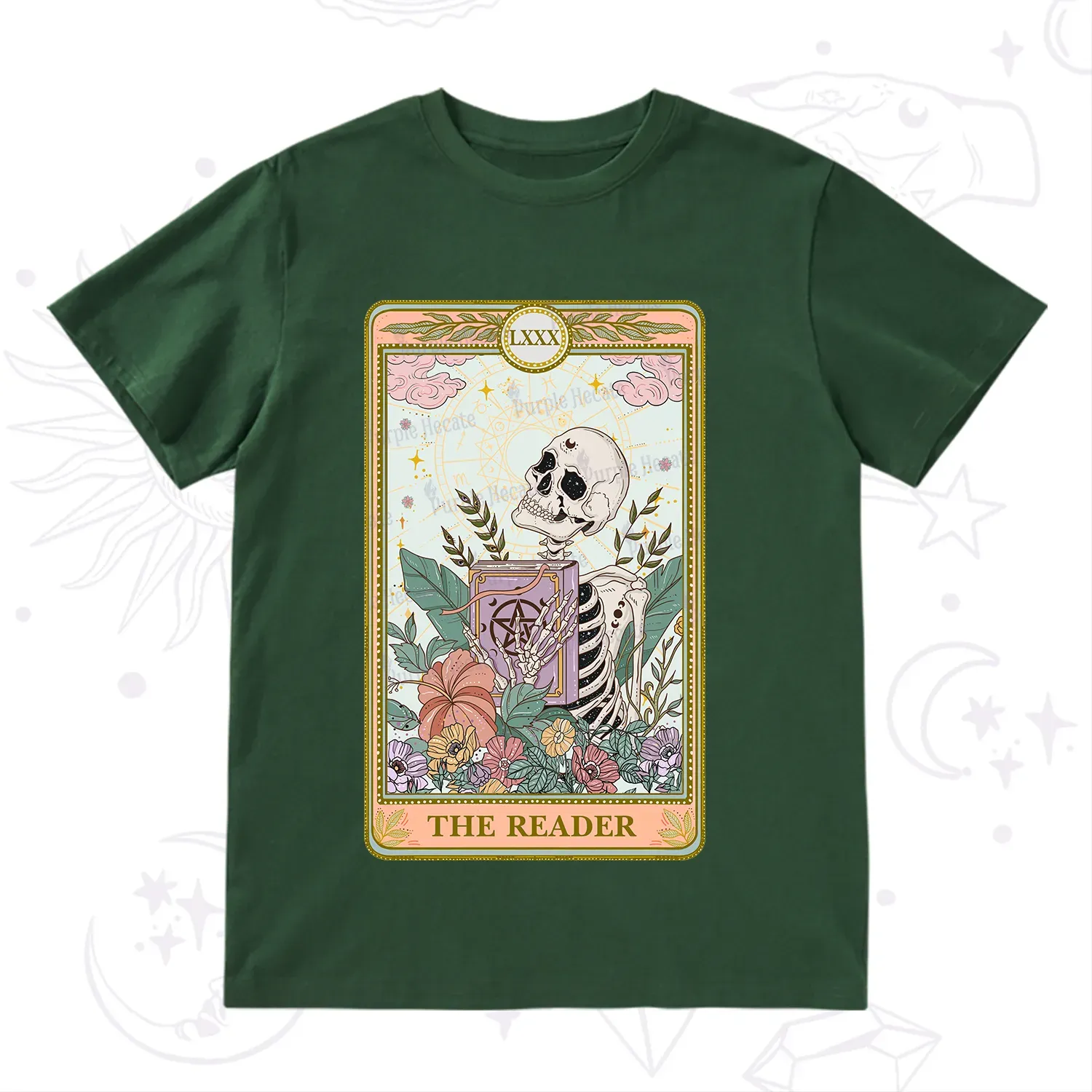 Purplehecate The Reader Occult Tarot Skeleton T-Shirt