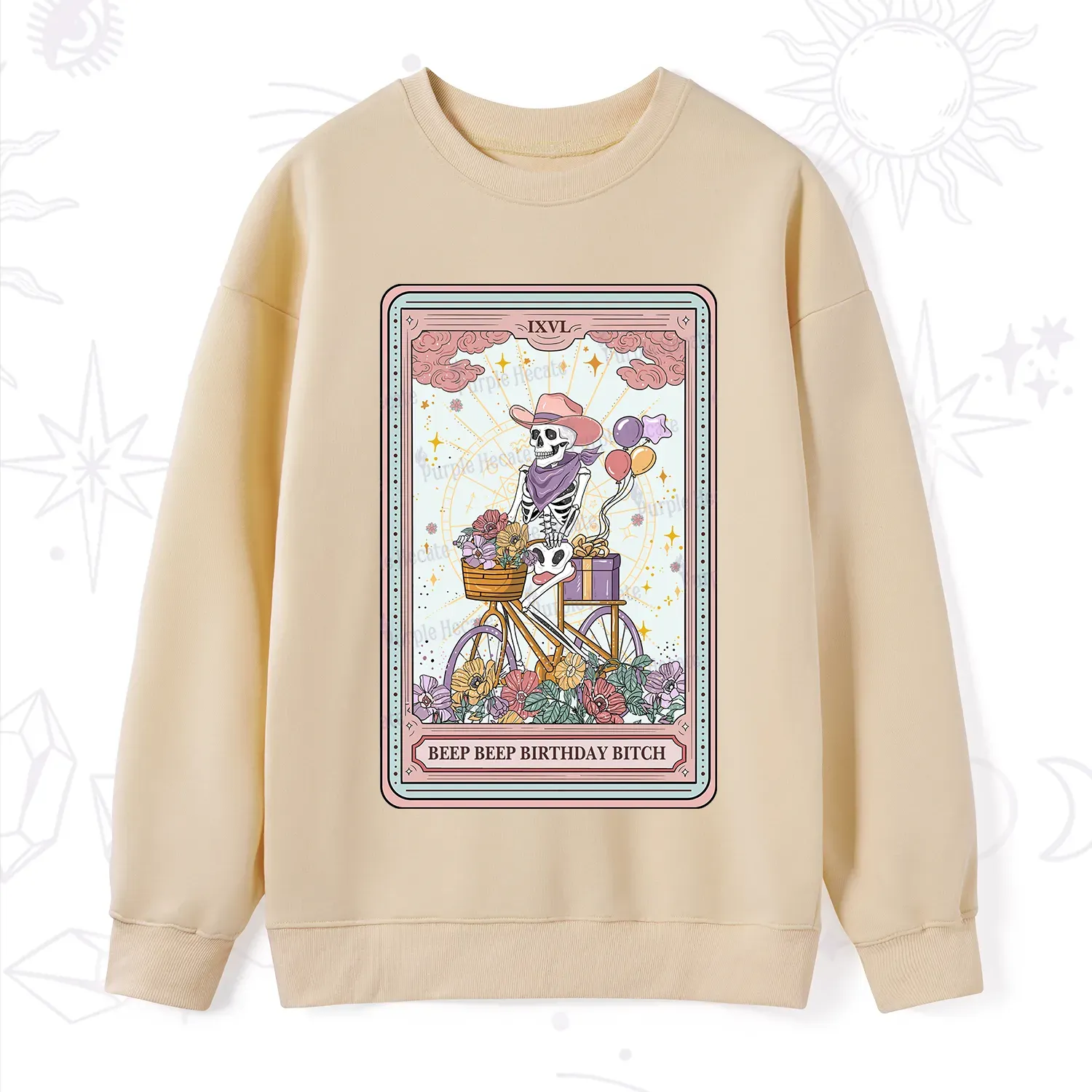 Purplehecate The Beep Beep Birthday Bitch Tarot Sweatshirt