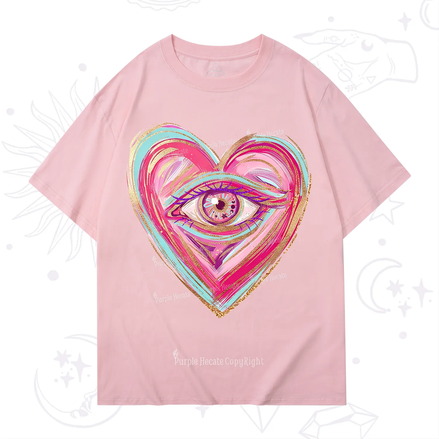 Purplehecate Eyes With Hearth T-Shirt