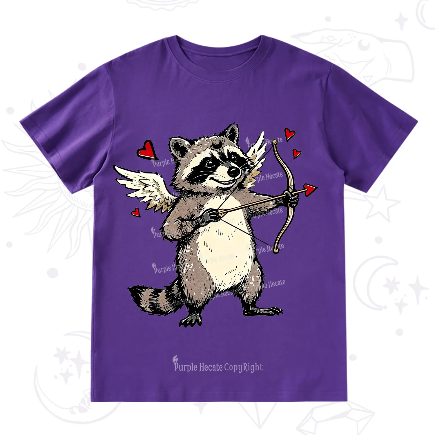 Purplehecate Cupid Raccoon Valentine T-Shirt