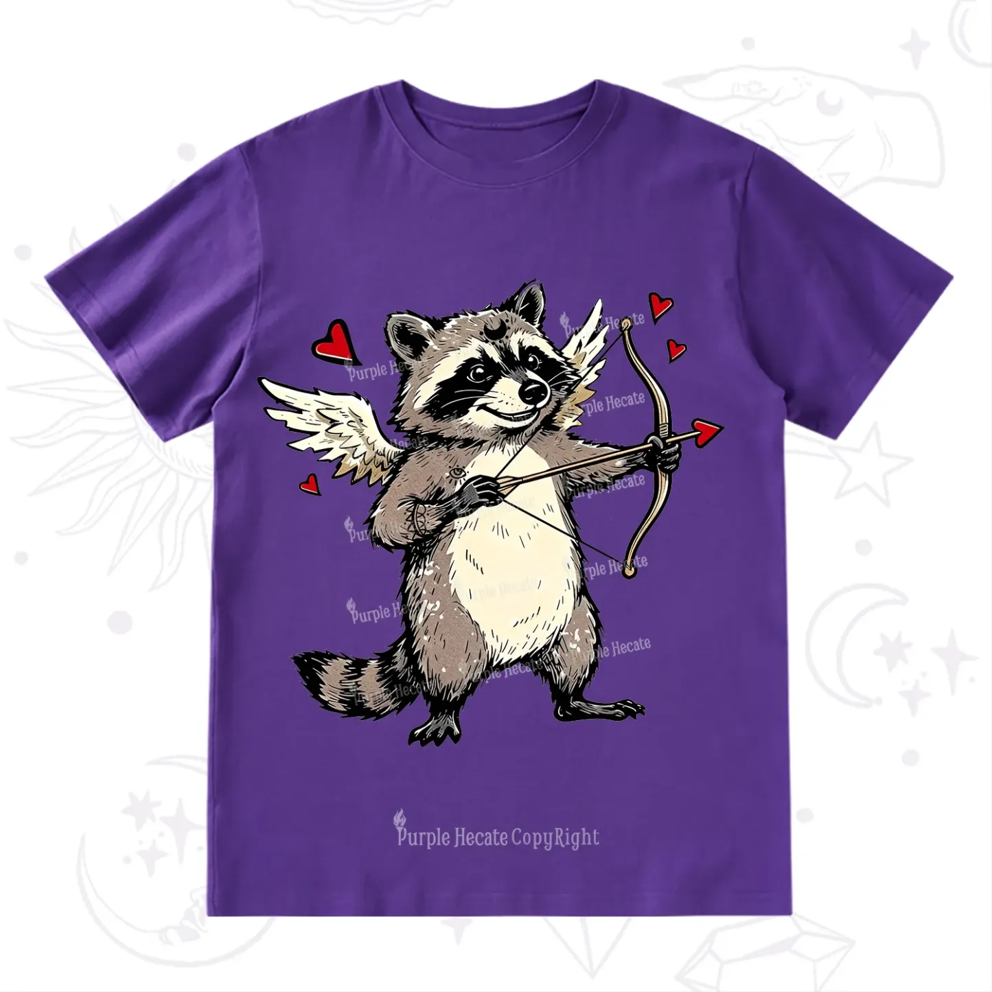 Purplehecate Cupid Raccoon Valentine T-Shirt