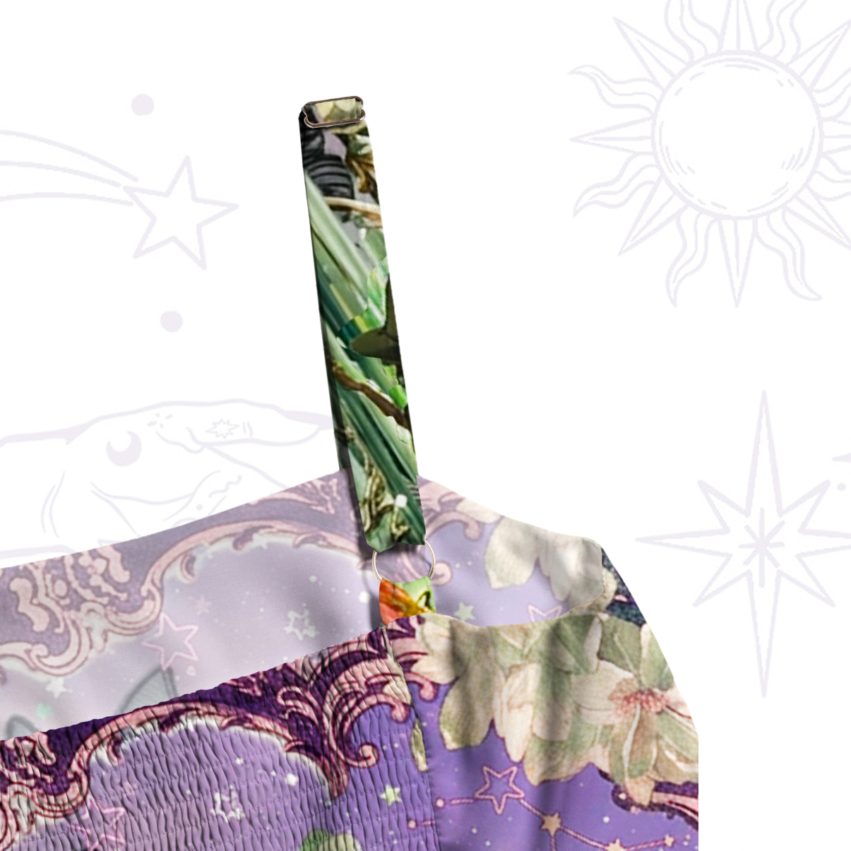 Purplehecate Emerald City Witch Journey Wide Straps Maxi Dress