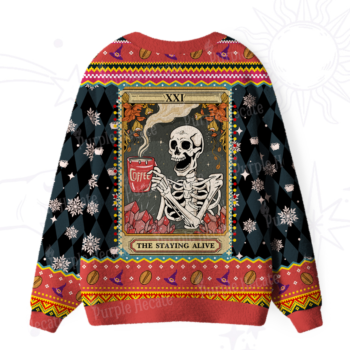 Purplehecate The Staying Alive Tarot Card Ugly Cardigan Sweaters