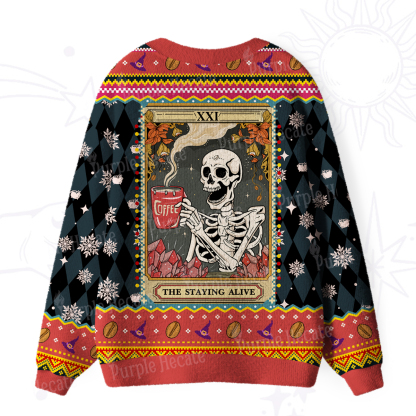 Purplehecate The Staying Alive Tarot Card Ugly Cardigan Sweaters