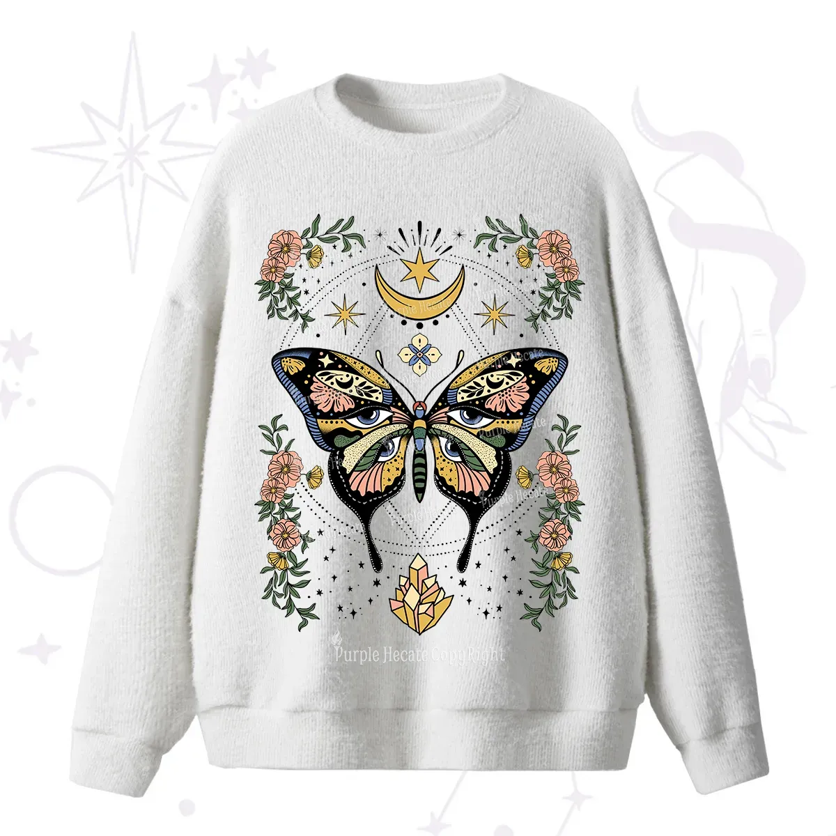 Purplehecate I Am Opening Fuzzy Ugly Sweater