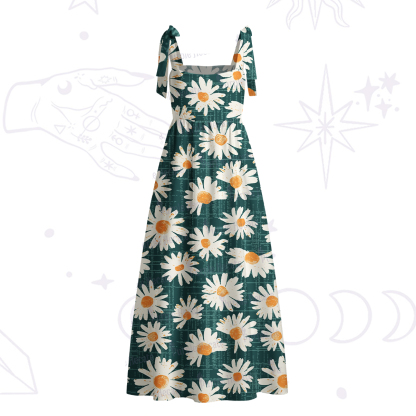 Purplehecate Daisy Daydream Tie Shoulder Maxi Dress