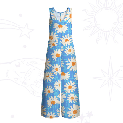 Purplehecate Daisy Daydream Wide Leg Jumpsuit