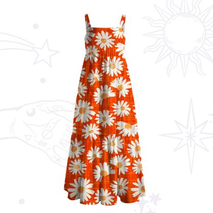 Purplehecate Daisy Daydream Wide Straps Maxi Dress