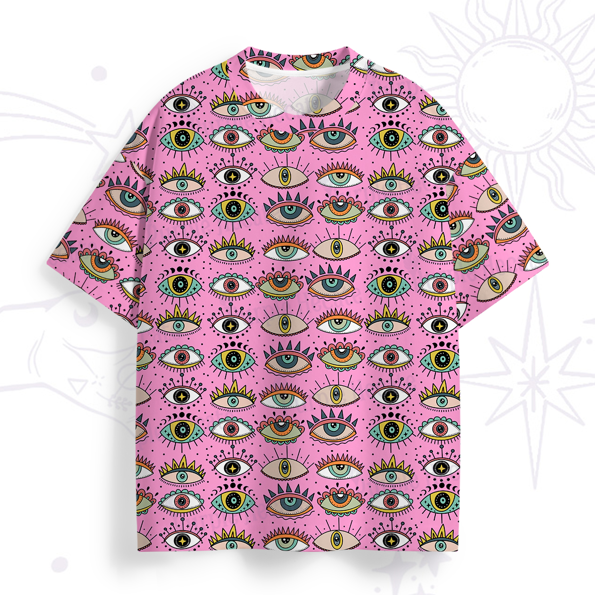 Purplehecate Evil Eye Pattern All Over Print T-Shirt