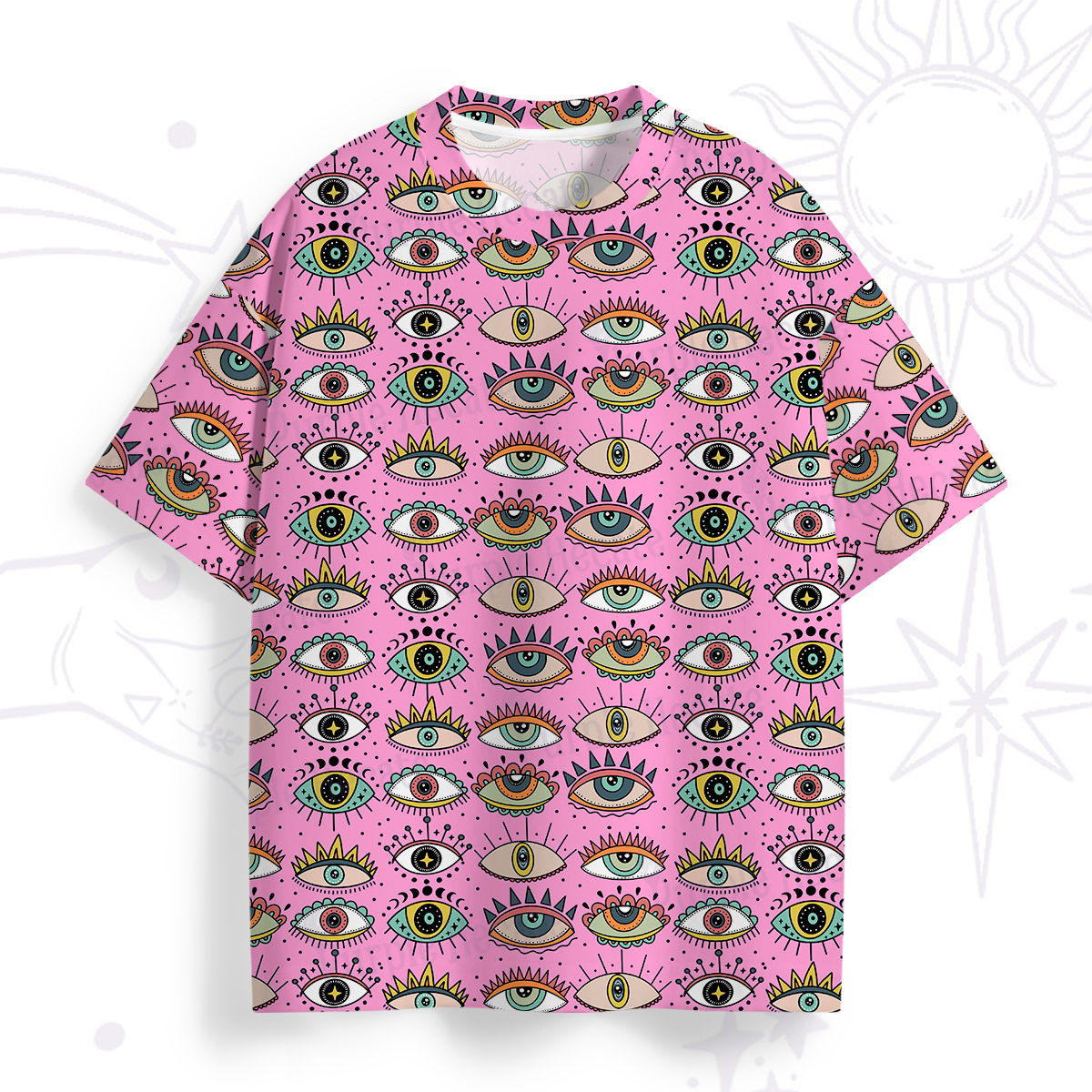 Purplehecate Evil Eye Pattern All Over Print T-Shirt