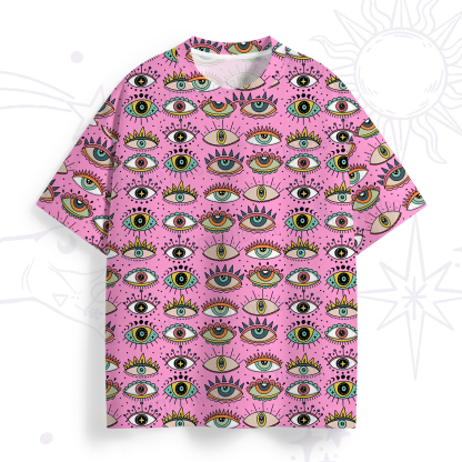 Purplehecate Evil Eye Pattern All Over Print T-Shirt