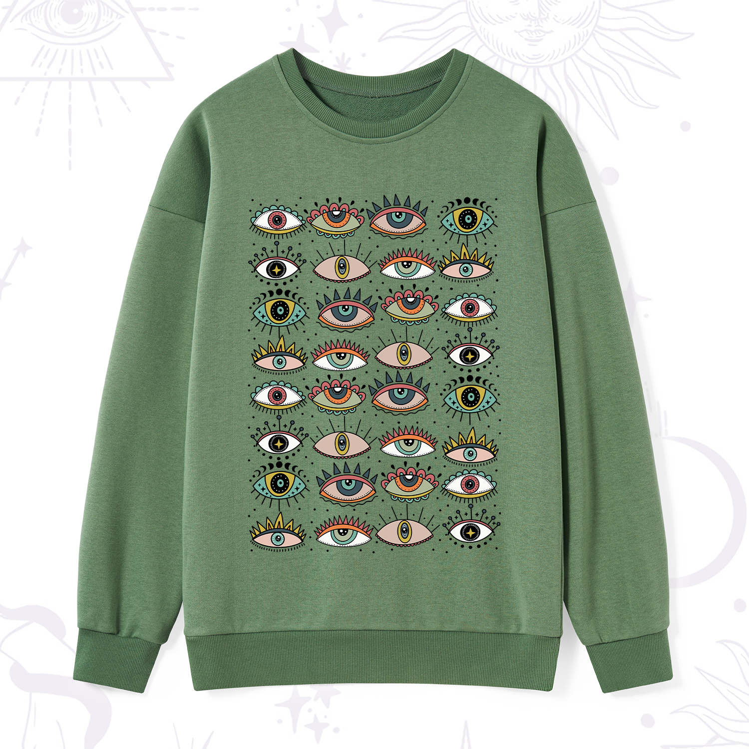 Purplehecate Evil Eye Pattern Sweatshirt