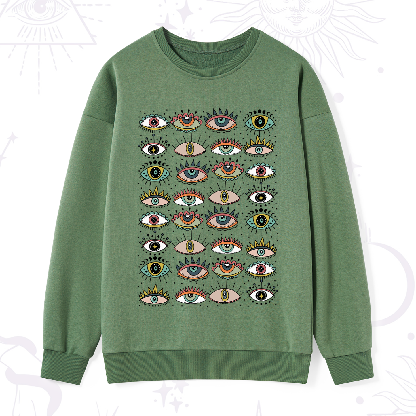 Purplehecate Evil Eye Pattern Sweatshirt