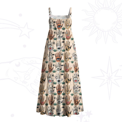 Purplehecate Helping Hands Wide Straps Maxi Dress