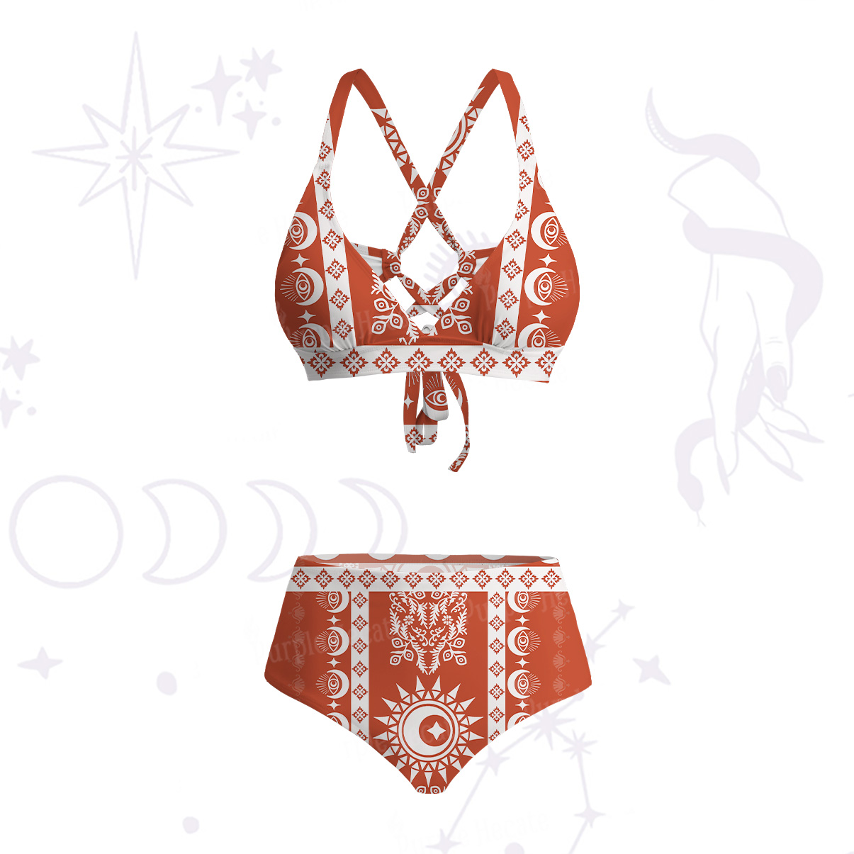 Purplehecate Visionary Sun Crisscross Tie-Back Bikini Set