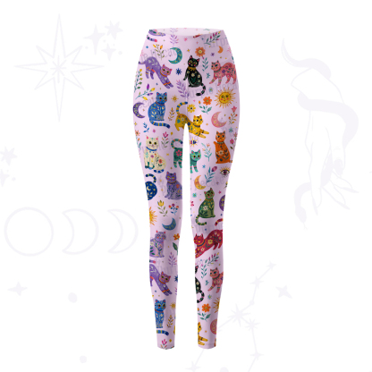 Purplehecate Rainbow Magic Cats Yoga Pants