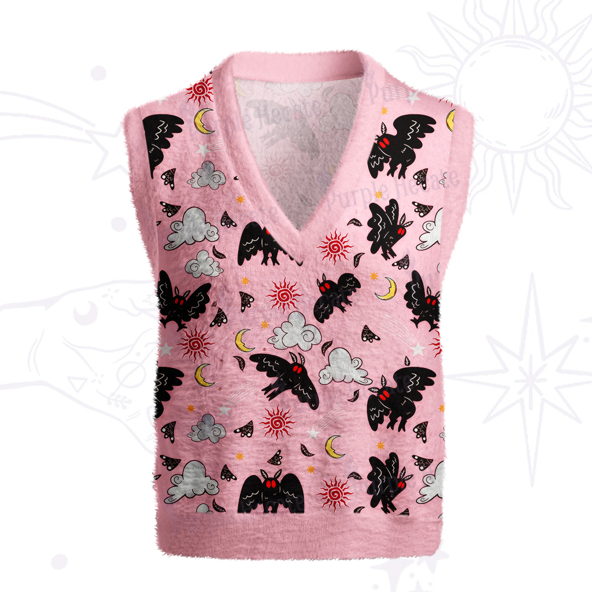 Purplehecate Cryptid Mothman Ugly Sweater Vest