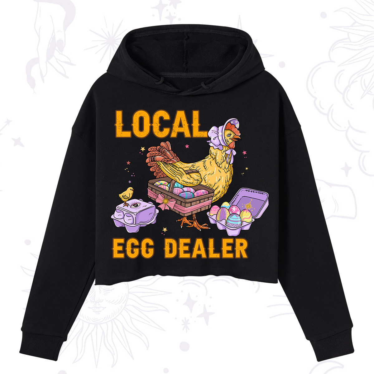 Purplehecate Local Egg Dealer Crop Hoodie
