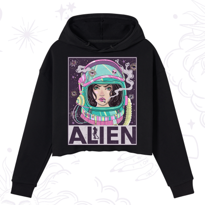 Purplehecate Galactic Encounter Crop Hoodie