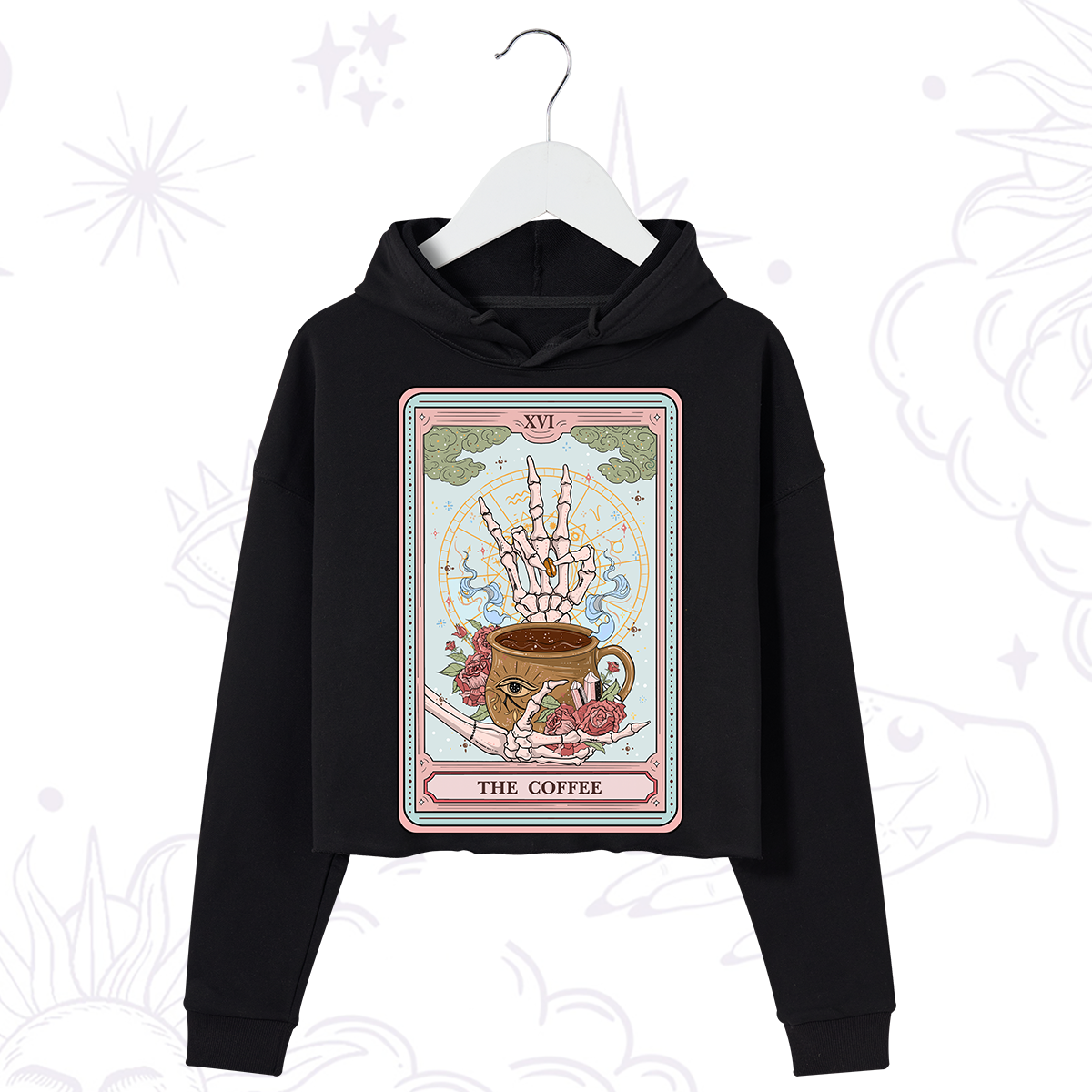 Purplehecate The Coffee Tarot Crop Hoodie