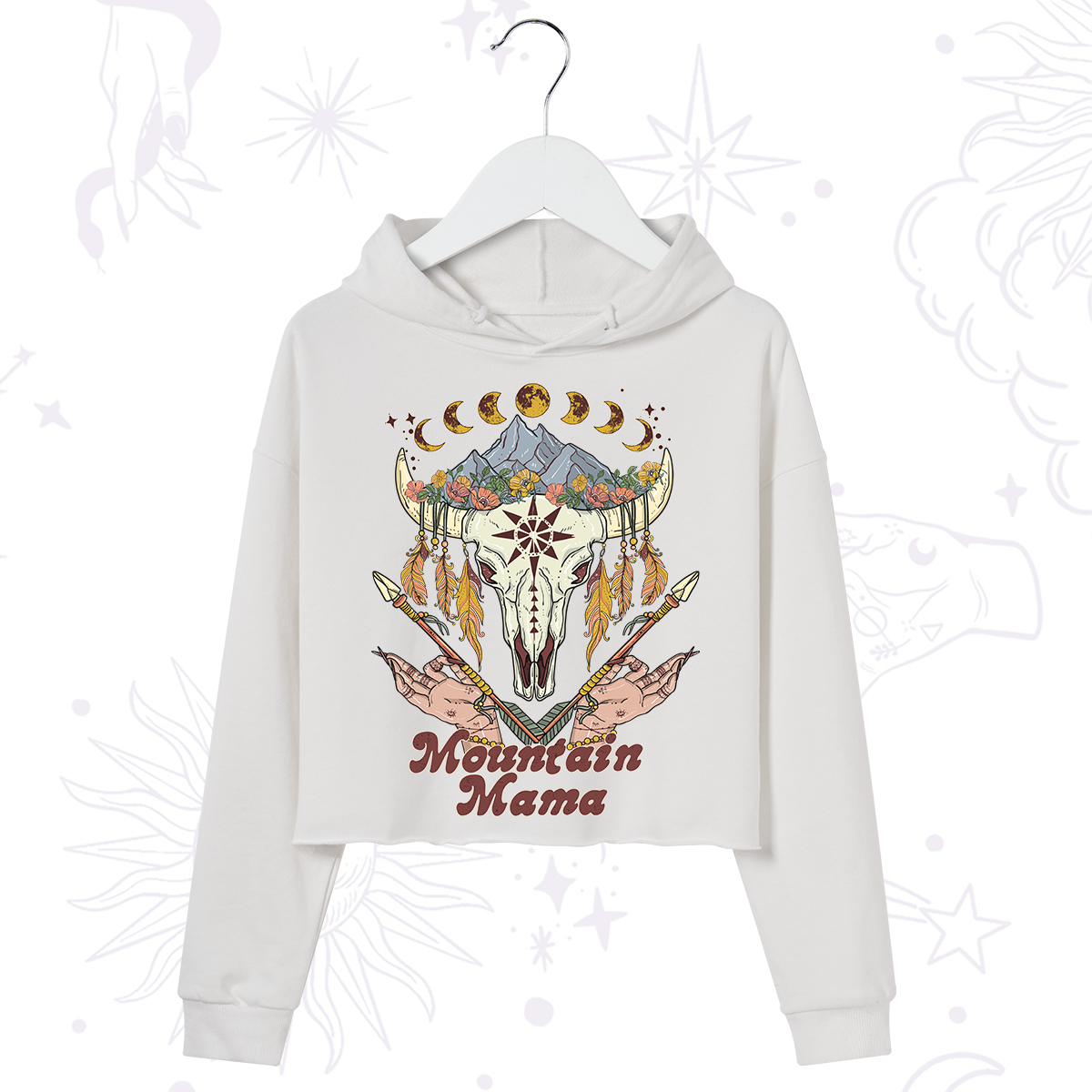Purplehecate Mountain Mama Crop Hoodie