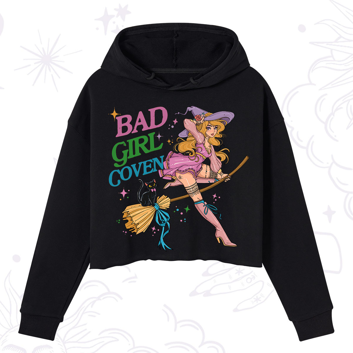 Purplehecate Bad Girl Coven Crop Hoodie