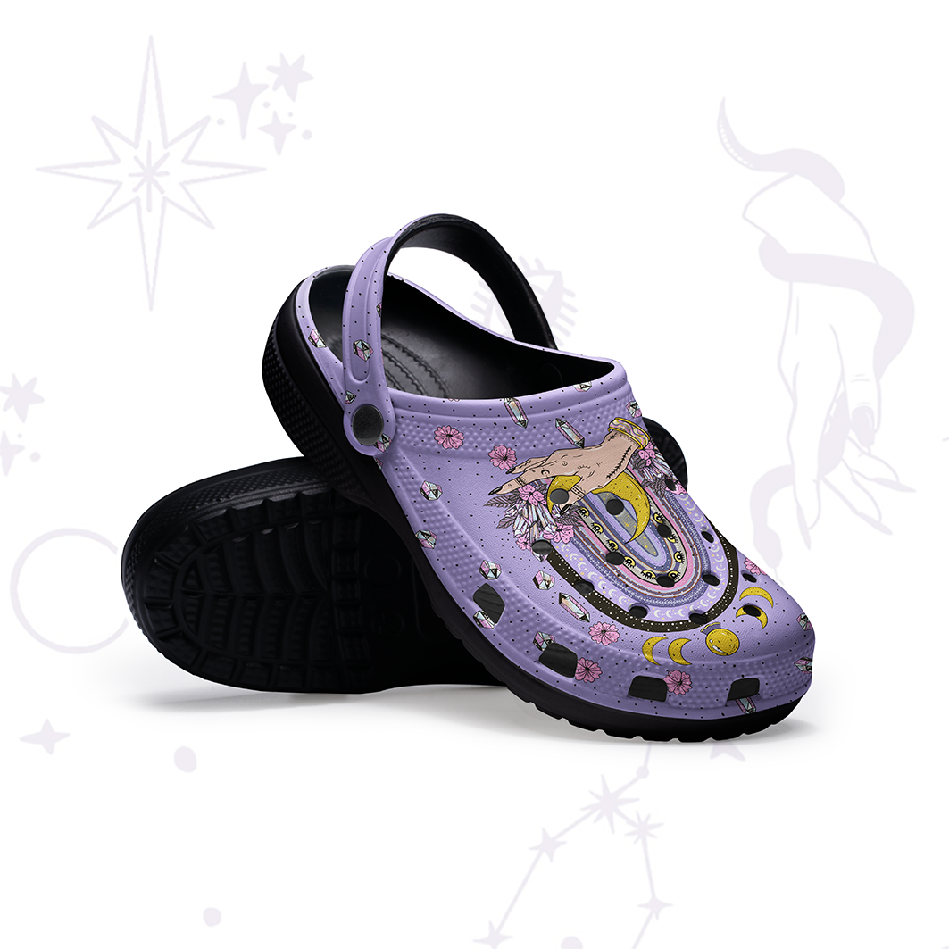 Purplehecate Magic Rainbow Rubber Clogs